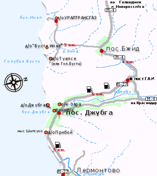 Карта поселок джубга