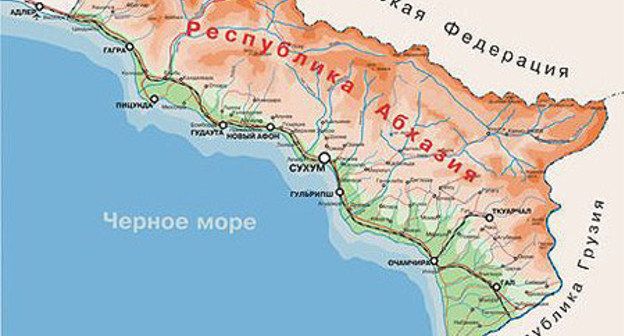 Карта черноморского побережья абхазии и грузии