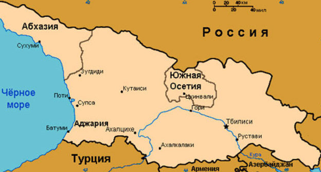 Граница с грузией и россией карта - 94 фото