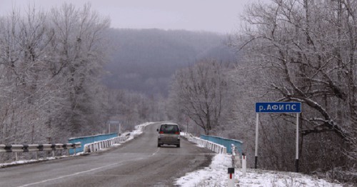 Указатель реки АФипс. Северский район Краснодарского края. Фото: Афипские новости РФ http://afipsky.ru/news12/news2.html