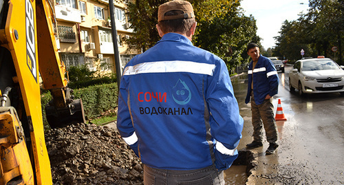 Ликвидация аварии водовода. Фото Светланы Кравченко для "Кавказского узла"