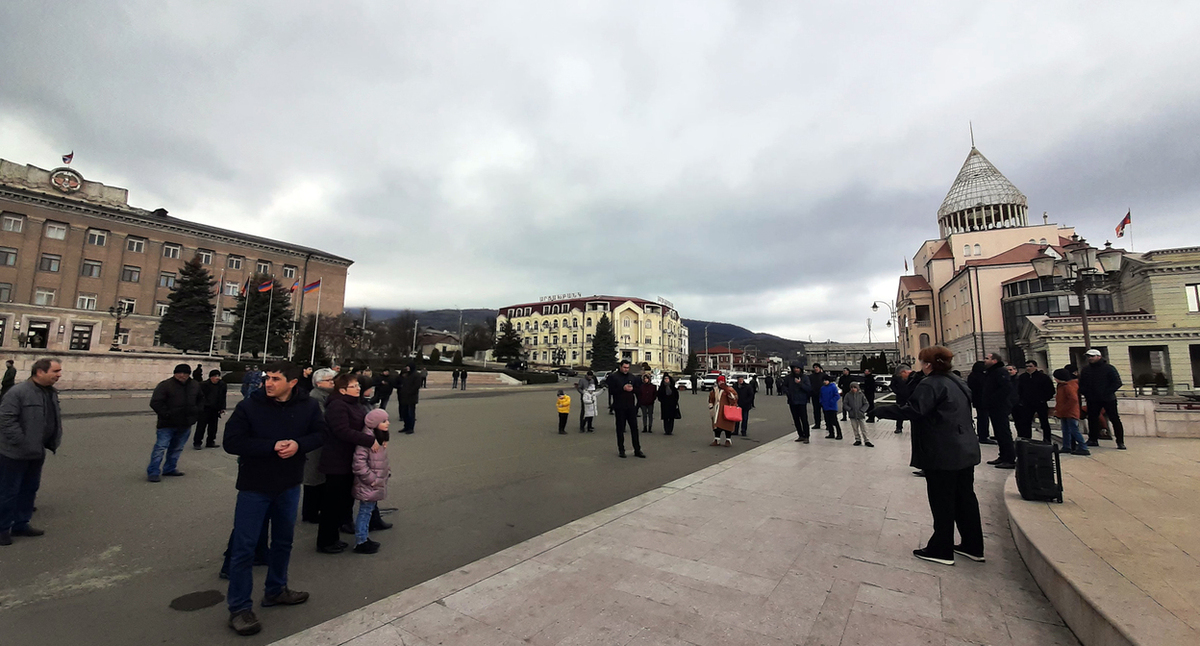 Мирная акция в Степанакерте. Нагорный Карабах. 12 марта 2022 год. Фото Алвард Григорян для "Кавказского узла"