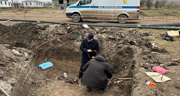 Человеческие останки обнаружены в Ходжалы. Фото: Генпрокуратура Азербайджана.