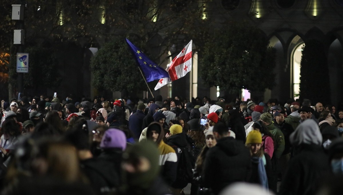 Участники акции протеста в Тбилиси. Фото Азиза Каримова для "Кавказского узла".