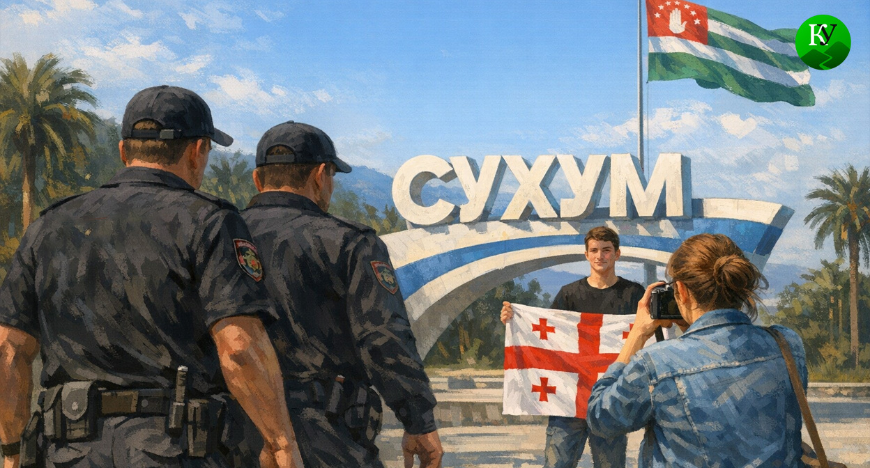 Фото с флагом Грузии. Иллюстрация создана «Кавказским узлом» с помощью ИИ в программе Copilot Фото с флагом Грузии. Иллюстрация создана «Кавказским узлом» с помощью ИИ в программе Copilot