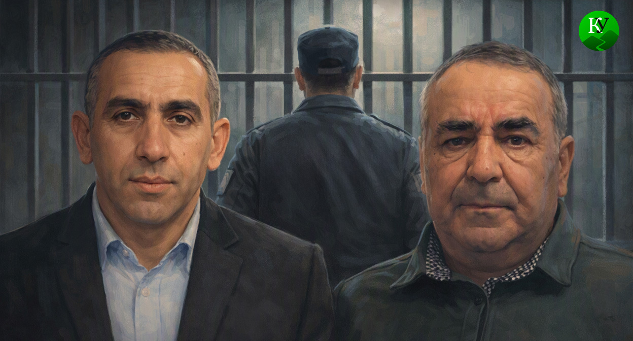 Эльмир Садыгов (справа) и Назим Мусаев. Иллюстрация создана «Кавказским узлом» с помощью ИИ в программе Copilot Эльмир Садыгов (справа) и Назим Мусаев. Иллюстрация создана «Кавказским узлом» с помощью ИИ в программе Copilot