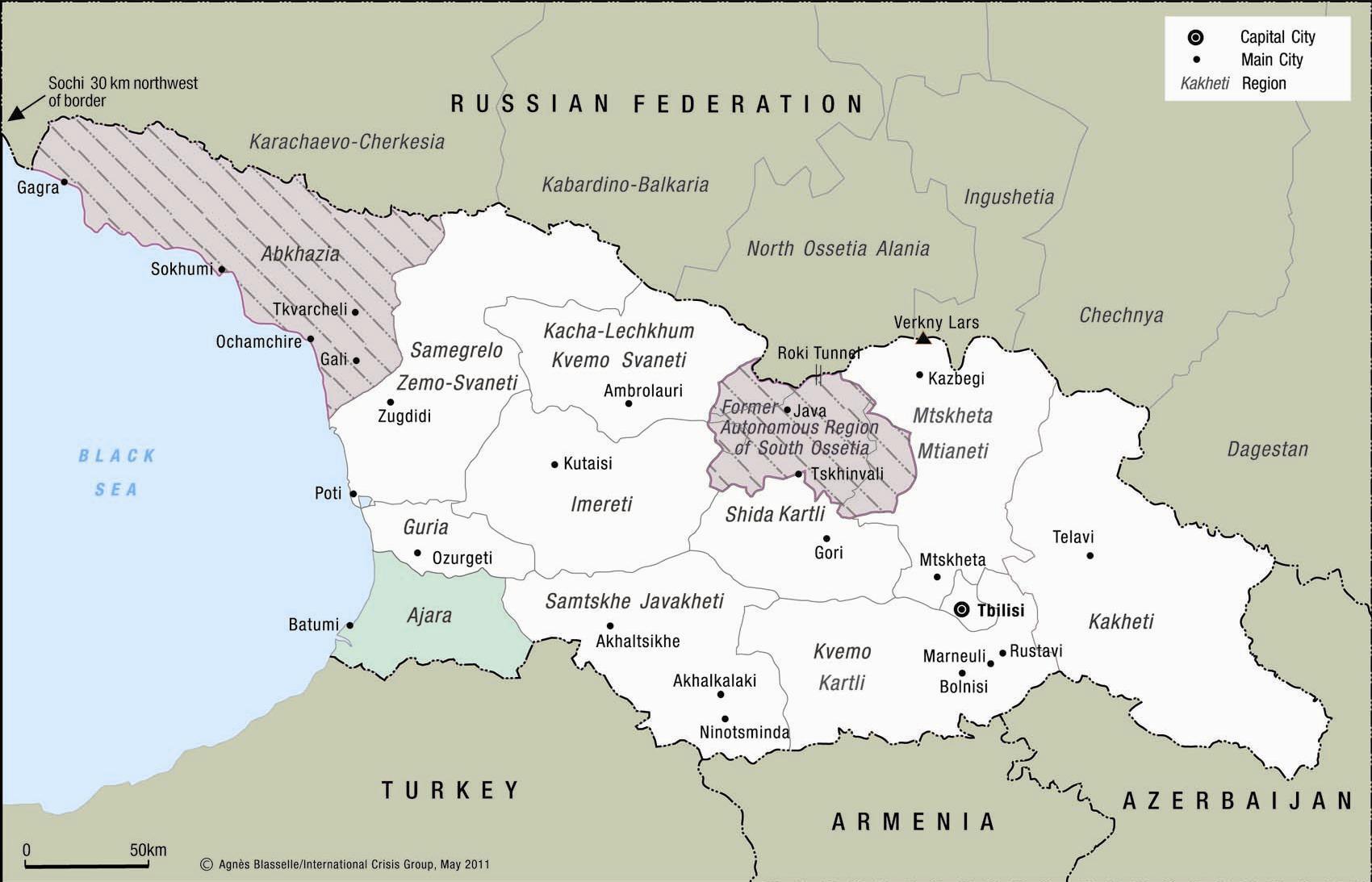 где находится грузия на карте россии